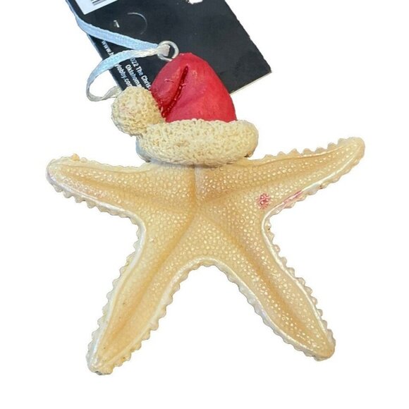Under The Sea Starfish Santa Hat Christmas Tree Holiday Ornament Decor NEW‎ - Picture 2 of 4